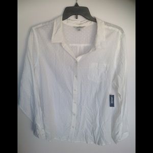Old Navy Long Sleeve Blouse - White - XXL - NWT